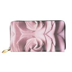 JONGYA Framing Lilac Flowers in Blossom Printed Leather Long Handheld Wallet with Full Print, Showcasing Fashion and Creativity, Pink Rose Close Up, Einheitsgröße von JONGYA