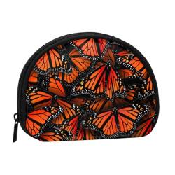 Monarch Butterflies bedruckte Muschel-tragbare Mini-Aufbewahrungstasche für Kleingeld, langlebig und tragbar von JONGYA