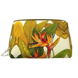 Ocean Beach Ananas bedruckte Leder-Aufbewahrungstasche für Make-up, geeignet für den täglichen Gebrauch, Tropischer Paradiesvogel, Einheitsgröße von JONGYA