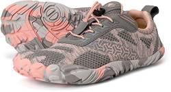 JOOMRA Damen Minimalist Trail Running Barfuß Schuhe | breite Zehenbox, Pink (2_Grau Rosa), 39.5 EU von JOOMRA