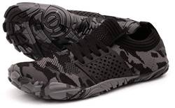 JOOMRA Damen Minimalistische Trail Running Barfußschuhe | Breite Zehenbox | Zero Drop, Schwarz (B_black/camouflage), 41 EU von JOOMRA