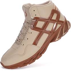 Joomra Stilvolle Herren Sneakers High Top Athletik inspirierte Schuhe, Upgrade | Hellbraun, 40 EU von JOOMRA