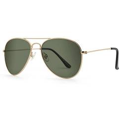 JOOX Polarisierte Retro runde Sonnenbrille für Damen und Herren, UV400 Schutz Pilotenbrille mit Metallrahmen für Unisex von JOOX