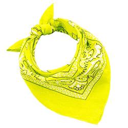 Bandana aus 100% Baumwolle, 3/5/10er-Set, für Damen, Herren, Kinder, Unisex, einfarbig und/oder mit Paisley-Muster, Artikelnummer A644, Fluoreszierend, Set 1 pz von JOPHY & CO.