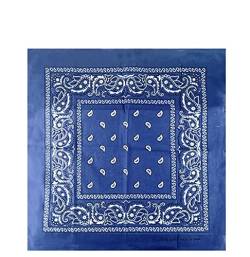 Bandanas 100% Baumwolle für Damen Herren Kinder Unisex mit Paisley Muster Taschentuch Kopfbedeckung Haarschal Halsband Handgelenk Kopf COD.644, Königsblau, One size von JOPHY & CO.