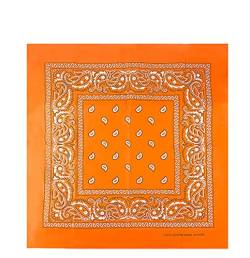 Bandanas 100% Baumwolle für Damen Herren Kinder Unisex mit Paisley Muster Taschentuch Kopfbedeckung Haarschal Halsband Handgelenk Kopf COD.644, Orange, One size von JOPHY & CO.