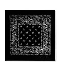 Bandanas 100% Baumwolle für Damen Herren Kinder Unisex mit Paisley Muster Taschentuch Kopfbedeckung Haarschal Halsband Handgelenk Kopf COD.644, Schwarz , One size von JOPHY & CO.