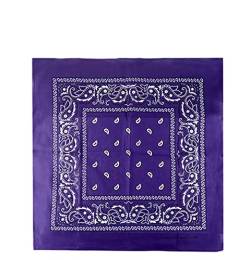 Bandanas 100% Baumwolle für Damen Herren Kinder Unisex mit Paisley Muster Taschentuch Kopfbedeckung Haarschal Halsband Handgelenk Kopf COD.644, violett von JOPHY & CO.