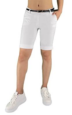 JOPHY & CO Bermuda-Hose für Damen, mit Gürtel und Taschen (Cod. 3009), Weiß, XXX-Large von JOPHY & CO.