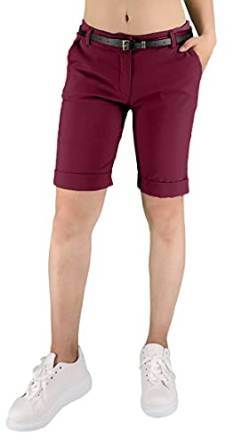 JOPHY & CO Bermuda-Hose für Damen, mit Gürtel und Taschen (Cod. 3009), rot, XXL von JOPHY & CO.