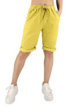 JOPHY & CO. Bermuda-Hose für Damen, einfarbig, (Artikelnummer 3006), gelb, XL von JOPHY & CO.