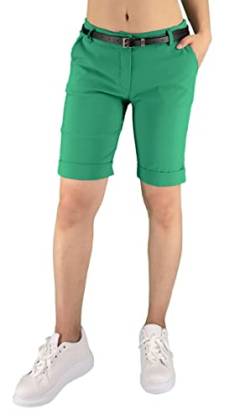 JOPHY & CO. Damen Bermudashorts mit Gürtel und Taschen (Code 3009), Grasgrün, M von JOPHY & CO.