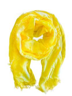 JOPHY & CO. Damen-Schal, elegant, leicht, weich, rechteckig, aus Eukalyptusfaser, einfarbig oder gemustert, Mehrfarbig Einheitsgröße (Gelb) von JOPHY & CO.