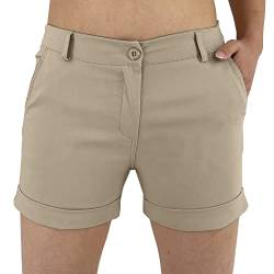 JOPHY & CO. Kurze Damen-Shorts mit Taschen (Code 3019), Camel, M von JOPHY & CO.