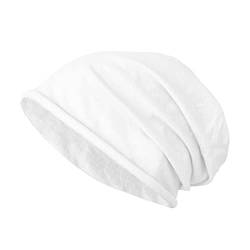 JOPHY & CO. Mütze aus 100 % Baumwolle, elastisch, lange Unisex, für Erwachsene, Herren, Damen und Kinder, Hut im Slouch-Stil, leicht, Cod.1213, Weiß, One size von JOPHY & CO.