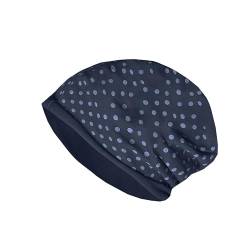 JOPHY & CO. Mütze aus 100 % Baumwolle, elastisch und lang, Unisex, für Erwachsene, Herren, Damen und Kinder, leichte Mütze im Slouch-Stil, Artikelnummer 1213, Blau gepunktet, One size von JOPHY & CO.