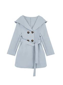 JOPHY & CO. Zweireihiger Mantel für Mädchen mit Kapuze und Taschen (Art. 2078), Leichtes Grau, 10 Jahre von JOPHY & CO.