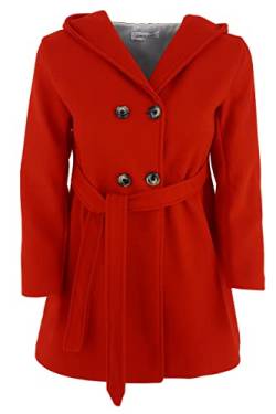 JOPHY & CO. Zweireihiger Mantel für Mädchen mit Kapuze und Taschen (Art. 2078), rot, 12 Jahre von JOPHY & CO.