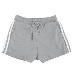 Sportliche Shorts für Damen, kurze Shorts aus Baumwolle mit Kordelzug, Sommer, bequem und atmungsaktiv, für zu Hause, lässig, Joggen, Yoga und Fitness (Code 7800), Grau 7813, XL von JOPHY & CO.