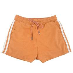 Sportliche Shorts für Damen, kurze Shorts aus Baumwolle mit Kordelzug, Sommer, bequem und atmungsaktiv, für zu Hause, lässig, Joggen, Yoga und Fitness (Code 7800), Orange 7813, L von JOPHY & CO.