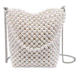 JOPOYOCO Frauen Perle Geldbörse, Perlen Geldbörse Perle Tasche, Perle Clutch Geldbörse Handtaschen Crossbody Tasche für Frauen und Mädchen Hochzeit Braut Abend Clutch Handtasche für Parteien Prom von JOPOYOCO