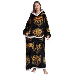 JOREAY Extra lange Decke Hoodie, Damen Herren Sherpa Fleece Kuscheldecke tragbare Decke, flauschiges, riesiges Kapuzen-Sweatshirt für Erwachsene Teenager von JOREAY
