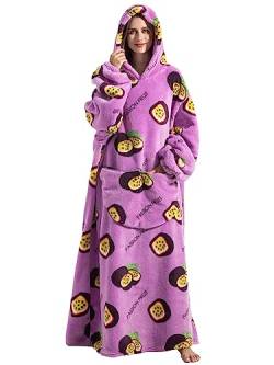 JOREAY Lange Hoodie Decke mit Ärmeln für Damen Herren, Kuschelig Deckenpullover, XXL Übergroße Deckenhoodie Kuschelhoodie von JOREAY