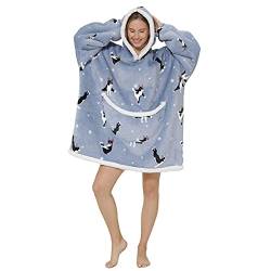 JOREAY Übergroße Decke Hoodie Sweatshirt für Erwachsene, Männer, Frauen, Jugendliche, Super Weiche Gemütliche Warme Komfortable Sherpa Riesen-Hoodie, Geeignet Kapuzenpullover von JOREAY
