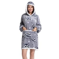 Übergroße Decke Hoodie für Damen und Herren, kuschelige Fleece-Decke, Sherpa-Flauschiges, riesiges Kapuzen-Sweatshirt für Erwachsene Teenager von JOREAY