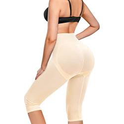 JOSERGO Shapewear-Shorts für Damen, Bauchkontrolle, Caprihose, hohe Taille, nahtlos, Po-Lifting, Shapewear, Oberschenkel, schlanker, Körperformer, Beige, XXX-Large von JOSERGO