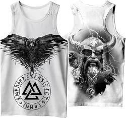 Viking Warrior Casual Tank Top für Herren Lässige T-Shirts Ärmelloses Herren Muscle Tank Top Ärmellose T-Shirts Baselayer Tees Laufsportweste (Color : Color, Size : M) von JOTUDE