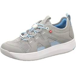 JOYA Marbella Light Grey, Damen Sommerschuh aus Air-Mesh mit elastischen Schnürsenkeln, hellgrau, 43 von JOYA