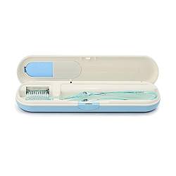 JOYHOOD UV-C tragbare UV-Zahnbürsten-Sterilisatorbox, multifunktionaler Sterilisator + Smart, geeignet für Reisen und Heimgebrauch, Lange Akkulaufzeit (weiße Schale, Blauer Boden) von JOYHOOD