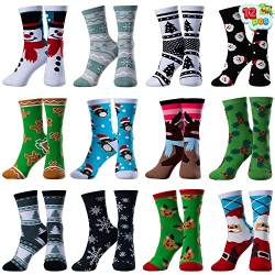 JOYIN 12 Paar Weihnachten Baumwolle Socken, Urlaub warme weiche Socken für Winter Weihnachten, Urlaub oder Geburtstag Geschenk von JOYIN