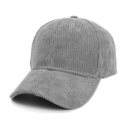 JOYISURE Baseball Cap Herren Damen Einfarbige Cord Baseballmütze Beiläufiger Schirmmütze Einstellbar Atmungsaktiv Baseballkappe UV-Schutz Kappe für Draussen,Sport und Reisen,Dunkelgrau, Einheitsgröße von JOYISURE