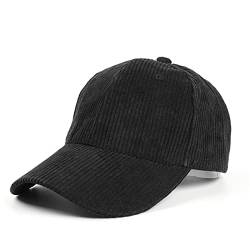 JOYISURE Baseball Cap Herren Damen Einfarbige Cord Baseballmütze Sommer Beiläufiger Schirmmütze Einstellbar Atmungsaktiv Baseballkappe UV-Schutz Baseball Kappe für Draussen,Sport und Reisen,Schwarz von JOYISURE