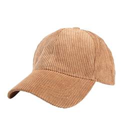 JOYISURE Baseball Cap Herren Damen Einfarbige Cord Baseballmütze Sommer Beiläufiger Schirmmütze Einstellbar Atmungsaktiv Baseballkappe UV-Schutz Baseball Kappe für Draussen,Sport und Reisen,Kaffee von JOYISURE