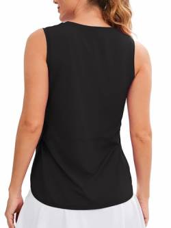 Ice Silk Workout Tank Tops für Frauen Cool-Dry Sleeveless Loose Fit Yoga Shirts Lange Athletic Tops für Frauen, schwarz, XX-Large von JOYSPELS