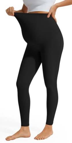 JOYSPELS Damen Umstandsleggings über dem Bauch, Workout, weich, dehnbar, Kompression, vielseitig einsetzbar, Schwangerschaft, Yogahose, Schwarz, X-Klein von JOYSPELS