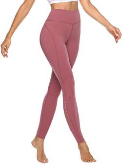 JOYSPELS Sporthose Damen Leggings Lang Sportleggins Yogahose Laufhose, Korallenrosa L von JOYSPELS