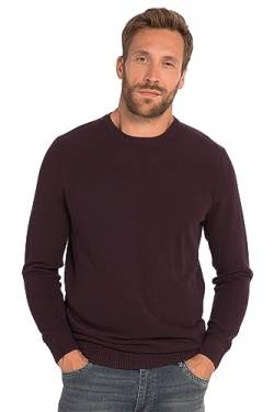 JP 1880 Herren, Cashmere-Touch, Twotone, Strickmuster, Rundhals Pullover, dunkle Traube, 3XL Größen von JP 1880