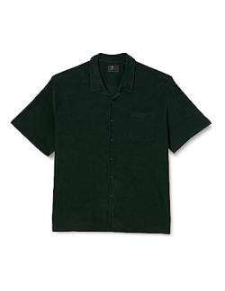 JP 1880 Herren Frottee, Halbarm, Kubakragen, Modern Basic Fit Hemden, tannengrün, 3XL Grande Taille von JP 1880