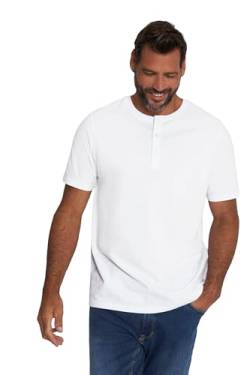 JP 1880 Herren Henley Basic 1 T Shirt, Weiß, 4XL EU von JP 1880