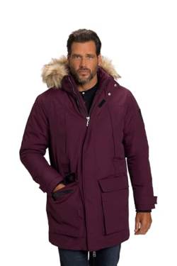 JP 1880 Herren große Größen Menswear L-8XL Parka, Kapuze, abnehmbarer Webpelz, Zipper, winddicht, wasserabweisend aubergine 6XL 808604540-6XL von JP 1880