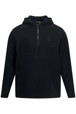 JP 1880 Herren große Größen Übergrößen Menswear L-8XL Fleece-Hoodie, Kapuze, halber Zipper schwarz 4XL 813005130-4XL von JP 1880