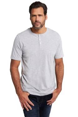 JP 1880 Herren große Größen Übergrößen Menswear L-8XL Henley, Basic, Knopfleiste, Halbarm grau Melange XL 726695123-XL von JP 1880