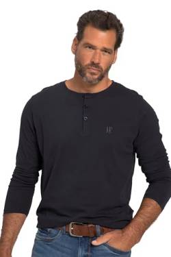 JP 1880 Herren große Größen Übergrößen Menswear L-8XL Henley, Basic, Shirt, Langarm, Knopfleiste, bis 8XL dunkel Marine 3XL 702555730-3XL von JP 1880