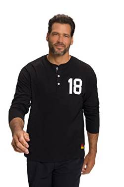 JP 1880 Herren große Größen Übergrößen Menswear L-8XL Jay-PI, Henley, Fußball, WM, Langarm schwarz 5XL 810028130-5XL von JP 1880