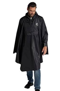 JP 1880 Herren große Größen Übergrößen Menswear L-8XL Jay-PI Regen-Poncho, wasserdicht, Kapuze schwarz 4XL 807316100-4XL von JP 1880