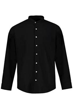 JP 1880 Herren große Größen Übergrößen Menswear L-8XL Leinenmixhemd, Langarm, Stehkragen, Modern Fit schwarz L 790394130-L von JP 1880